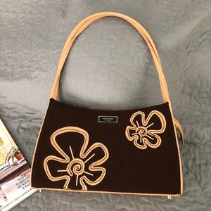Kate Spade vinyl and wool/felt handbag